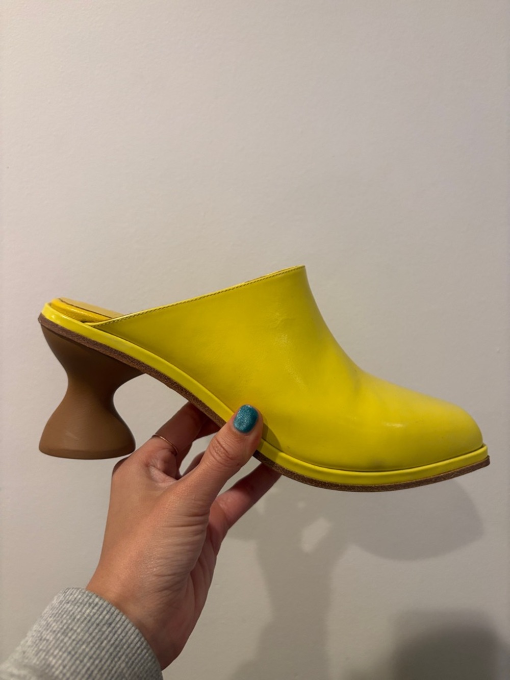 Eckhaus Latta FW22 Toadstool Heel Mule - yellow patent